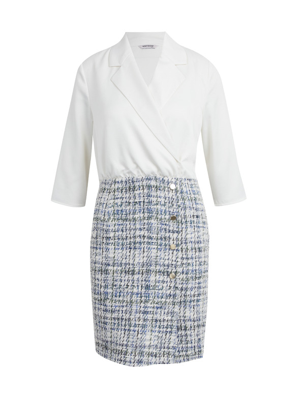 Orsay Blaues und weißes Damenkleid ORSAY