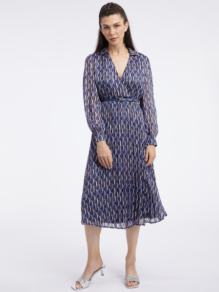 Orsay Dunkelblaues gemustertes Damenkleid ORSAY