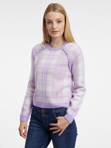 Orsay Hellvioletter Karo-Pullover für Damen ORSAY