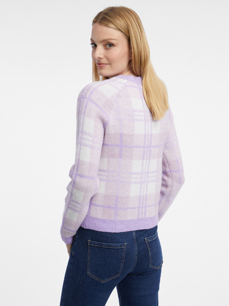 Orsay Hellvioletter Karo-Pullover für Damen ORSAY