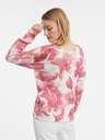 Orsay Rosa und weißer Damenpullover mit Blumenmuster ORSAY