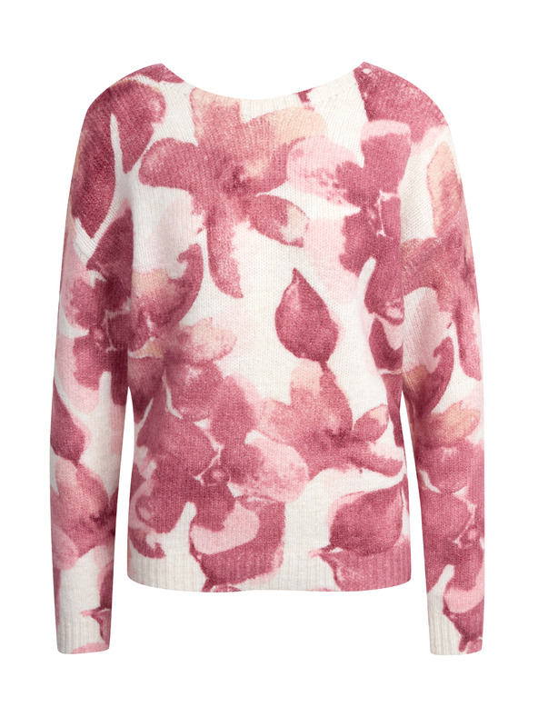 Orsay Rosa und weißer Damenpullover mit Blumenmuster ORSAY