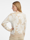 Orsay Weiß-beige geblümte Damenstrickjacke ORSAY