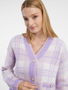 Orsay Hellviolette karierte Damen-Strickjacke ORSAY