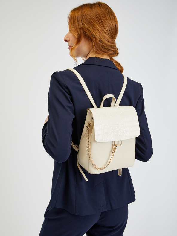 Orsay Beige Damenrucksack mit Kroko-Muster von ORSAY