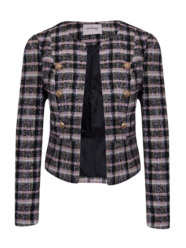 Orsay Schwarzer Damen-Karo-Blazer ORSAY