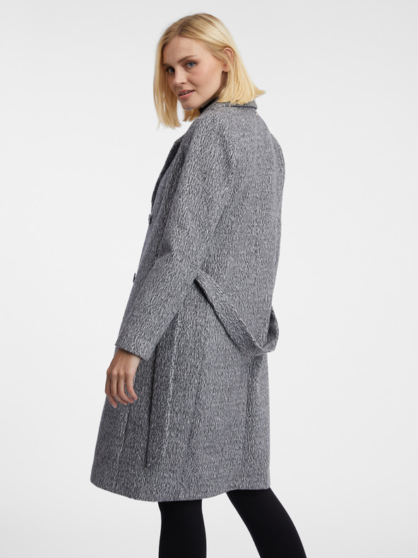 Orsay Grauer gestromter Damenmantel ORSAY