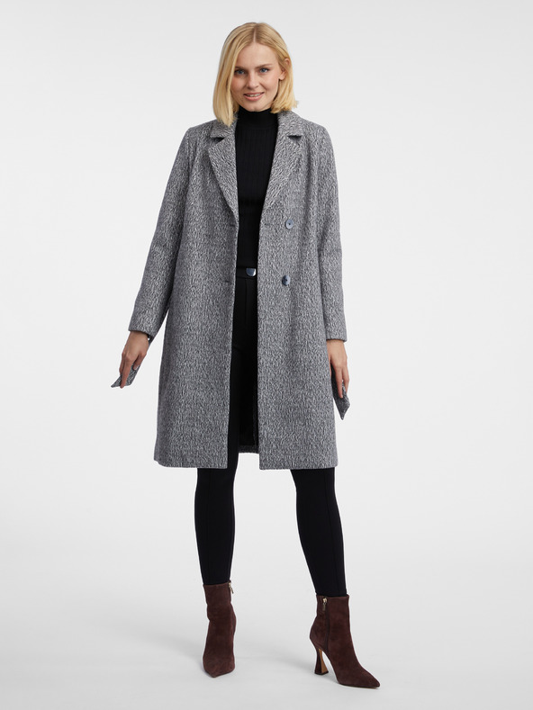 Orsay Grauer gestromter Damenmantel ORSAY