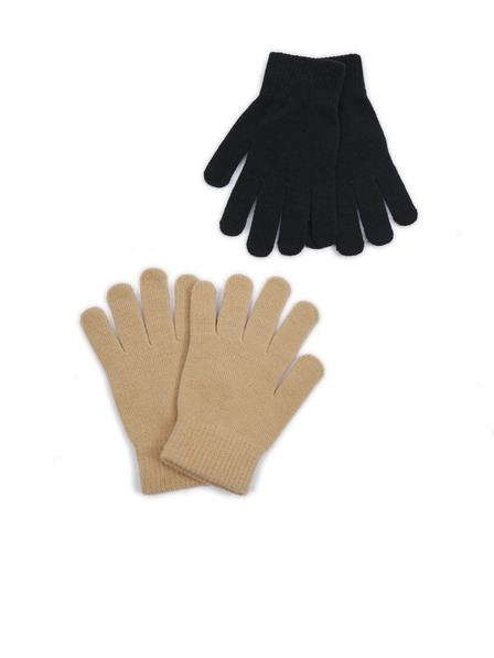 Orsay Set mit zwei Paar Damenhandschuhen in Schwarz und Beige von ORSAY