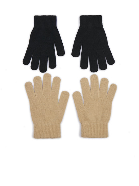 Orsay Set mit zwei Paar Damenhandschuhen in Schwarz und Beige von ORSAY