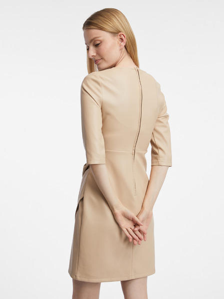 Orsay Beigefarbenes Damen-Kunstlederkleid ORSAY