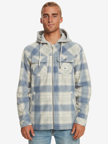 Quiksilver Blau und cremefarben kariertes Herren Quiksilver Super Swell Sweatshirt