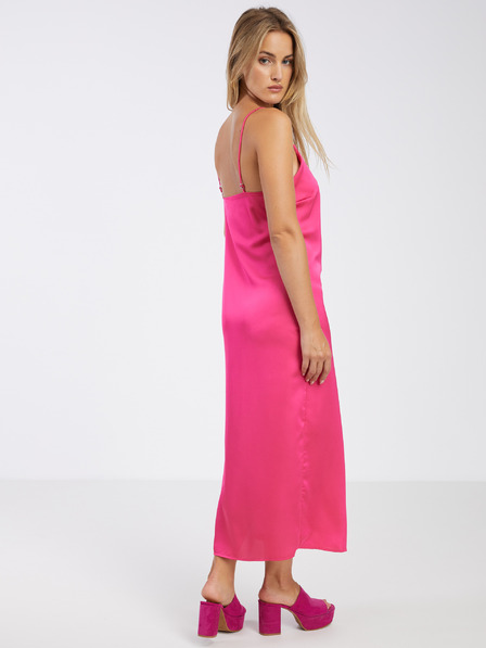 Vila Dunkelrosa Damen-Satin-Midikleid VILA Ellette