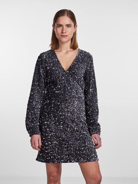 Pieces Graues Damen Paillettenkleid Pieces Kam