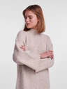 Pieces Beigefarbener Damenpullover in Übergröße Midi Pieces Jade