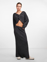 Pieces Grauer kurzer Damenpullover aus Wollmischung Pieces Juna