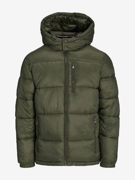 Jack & Jones Khakifarbene Herren-Winter-Steppjacke Jack & Jones Eddie