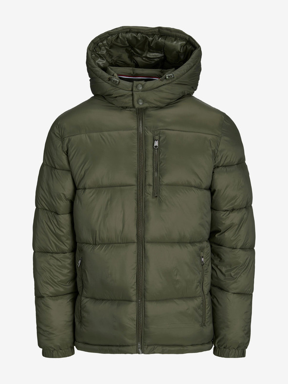 Jack & Jones Khakifarbene Herren-Winter-Steppjacke Jack & Jones Eddie