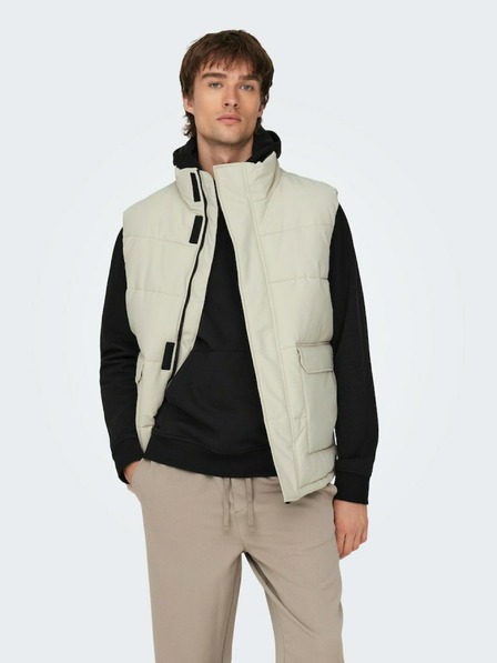 ONLY & SONS Hellgraue Herren ONLY & SONS Carl Steppjacke