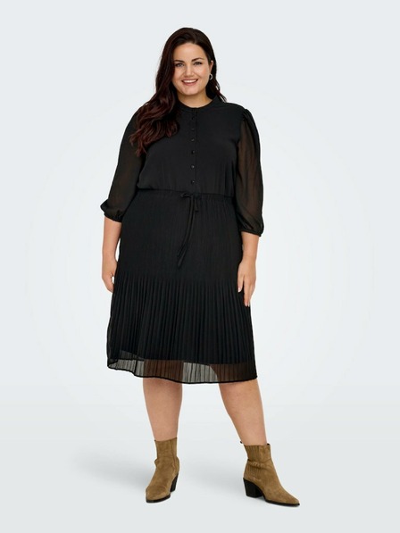 ONLY CARMAKOMA Schwarzes plissiertes Damenkleid ONLY CARMAKOMA Piona