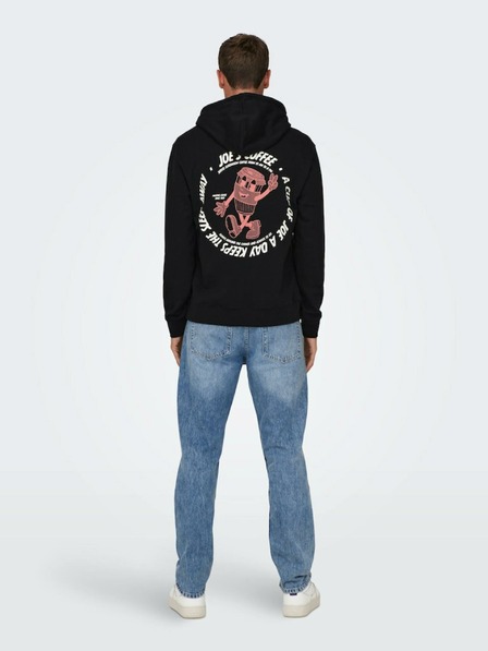 ONLY & SONS Schwarzer Herren-Kapuzenpullover ONLY & SONS Bryce