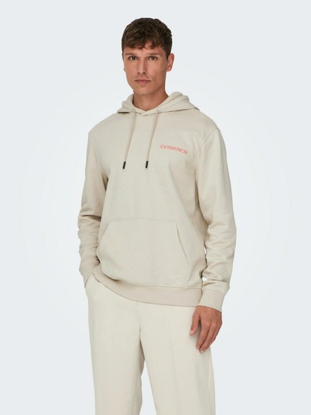 ONLY & SONS Beige Herren-Kapuzenpullover ONLY & SONS Bryce