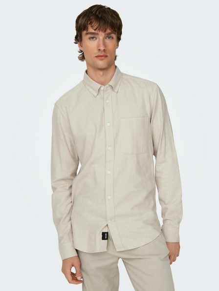 ONLY & SONS Cremefarbenes Herren ONLY & SONS Gudmund Hemd