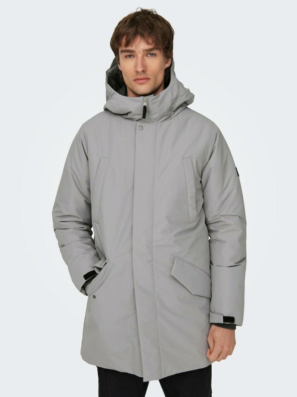 ONLY & SONS Grauer Herren-Winterparka ONLY & SONS Carl