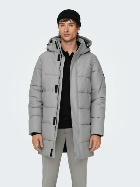 ONLY & SONS Hellgrauer Herren ONLY & SONS Carl Stepp-Wintermantel