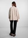 Pieces Beigefarbener gerippter Oversize-Pullover Pieces Jade