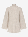 Pieces Beigefarbener gerippter Oversize-Pullover Pieces Jade