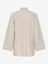 Pieces Beigefarbener gerippter Oversize-Pullover Pieces Jade