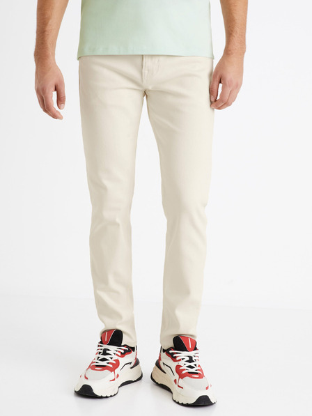 Celio Cremefarbene Slim Fit Jeans für Herren Celio C25 Dolasi
