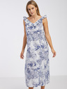 Jacqueline de Yong JDY Filippa blau-weiß geblümtes Midikleid