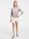 Picture Cremefarbene und lila gemusterte Damen-Kapuzenjacke Picture Blayr