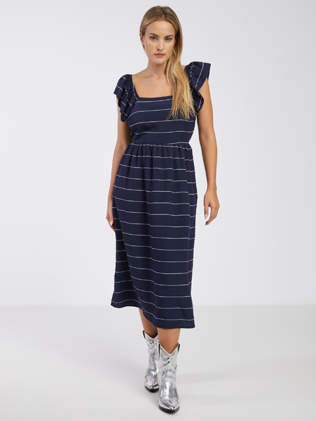 Vila Dunkelblau gestreiftes Damen-Midikleid VILA Rita