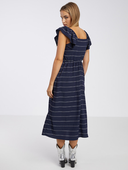 Vila Dunkelblau gestreiftes Damen-Midikleid VILA Rita