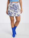 Vila Blauer und cremefarbener geblümter Damenrock/Shorts VILA Porcelina
