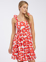 Pieces Weiß-rotes Damen-Blumenkleid Pieces Halia