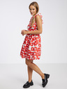 Pieces Weiß-rotes Damen-Blumenkleid Pieces Halia
