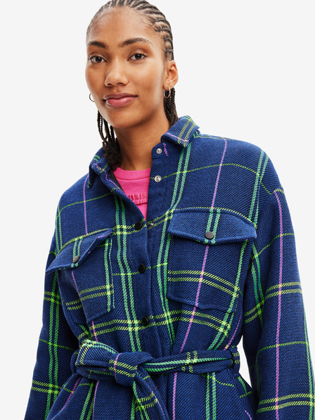 Desigual Desigual Paris Blau kariertes Hemd Jacke