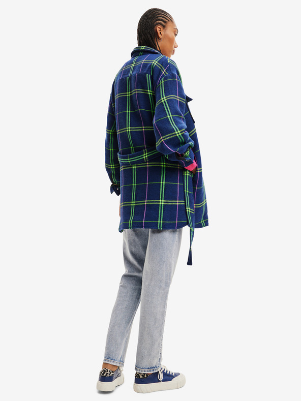 Desigual Desigual Paris Blau kariertes Hemd Jacke