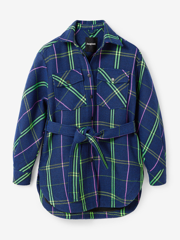 Desigual Desigual Paris Blau kariertes Hemd Jacke