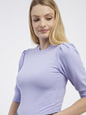 Vila Hellviolettes geripptes T-Shirt für Damen VILA Felia