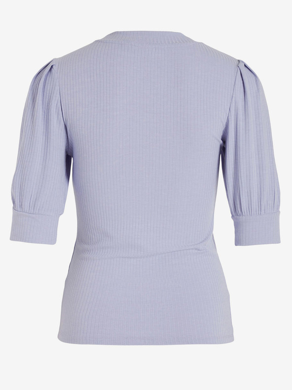 Vila Hellviolettes geripptes T-Shirt für Damen VILA Felia