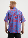 Versace Jeans Couture Blaues gemustertes Herrenhemd Versace Jeans Couture