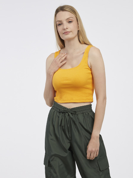 Pieces Orangefarbenes Damen-Basic-Tank-Top Pieces Nukisa