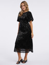 Orsay Schwarzes Damen Midikleid mit Pailletten ORSAY