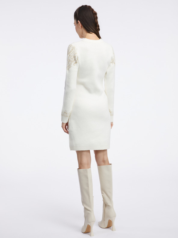 Orsay Cremefarbenes Damen-Pullover-Kleid ORSAY