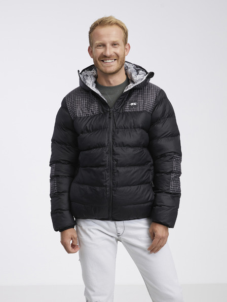 Picture Schwarze doppelreihige Kapuzenjacke für Männer Bild